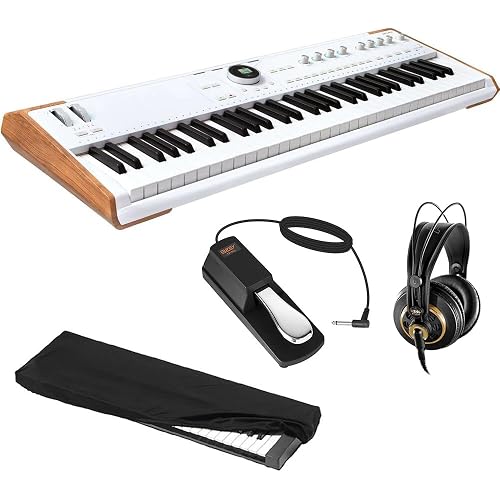 Arturia Astrolab Avant-Garde Stage Keyboard with Analog Lab Pro Integration Bundle with AKG K 240 Studio Professional Semi-Open Stereo Headphones, FP-P1L Sustain Pedal and Keyboard Dust Cover