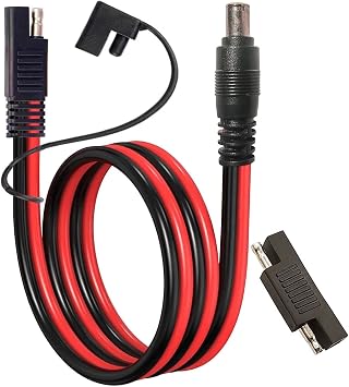 SAE Solar Connector to DC 8mm Adapter 14AWG DC 8mm Male to SAE Cable Compatible with Explorer 160 240 500 1000 and GZ Portable Backup Power Station for RV & Solar Generator Portable Solar Panel
