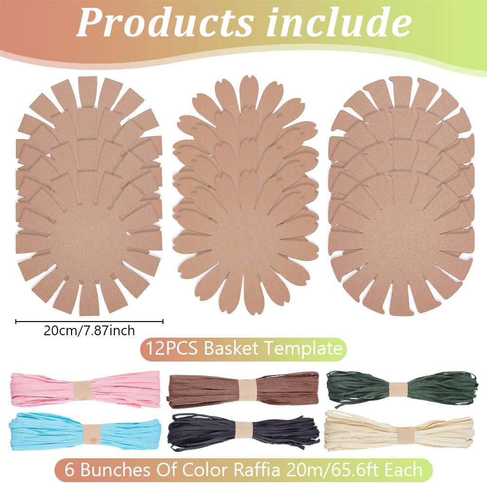 FREEBLOSS 12 Set Basket Weaving Kit 6 Colors Basket Making Kit for Beginners Creative Woven Bowl Raffia Basket Arts and Crafts Projects with Video Tutorial Easter Basket Activities for Easter Eggs - Image 2