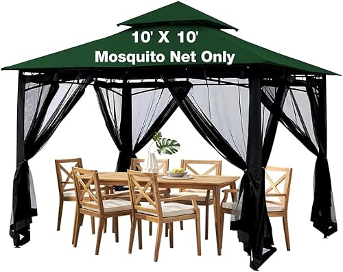 Mosquitera para tienda de campaña de 10 x 10 pies, mosquitera de repuesto para kiosco, mosquitera para toldo de camping para tienda de campaña de