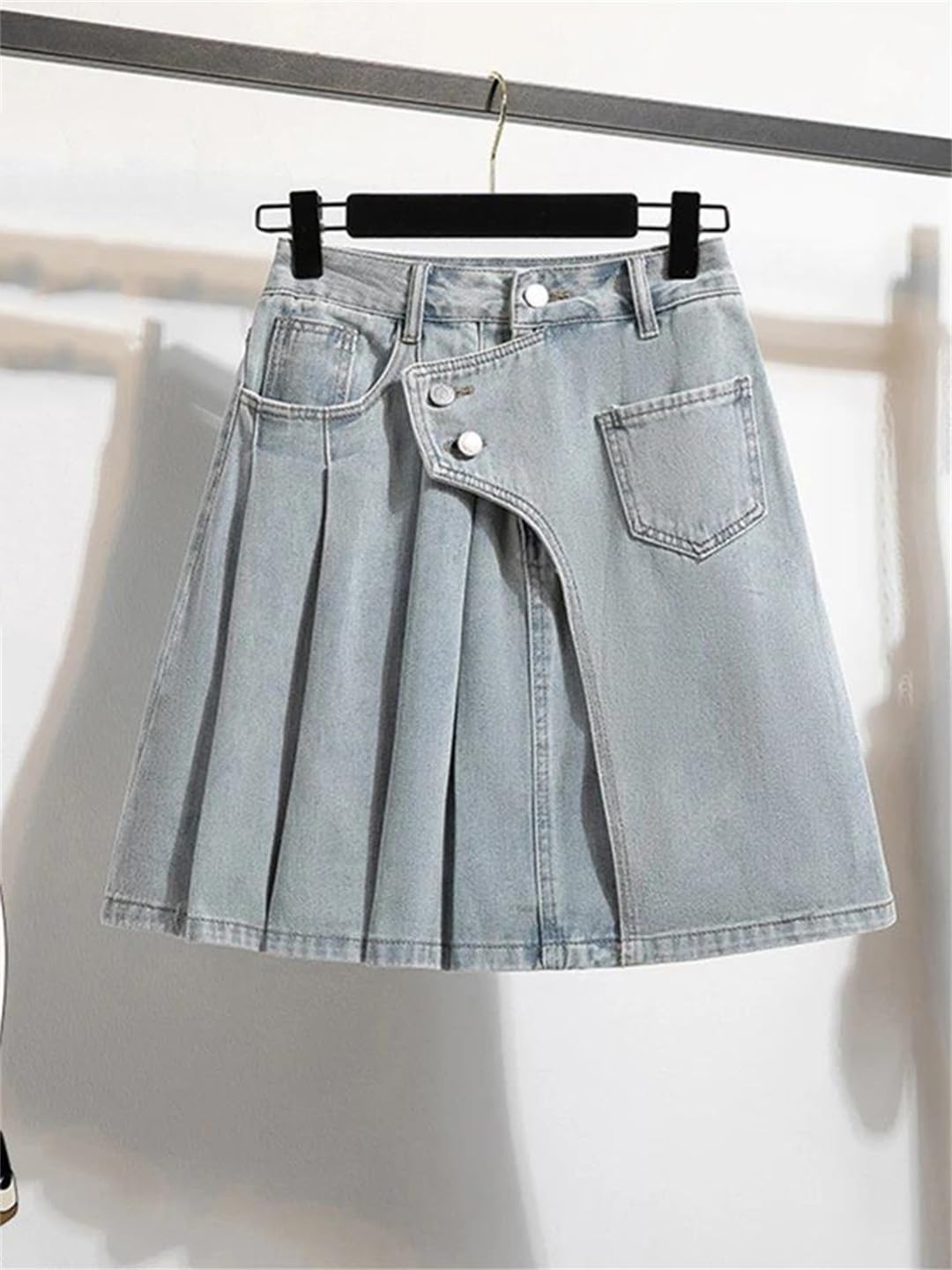 Gonna da donna Streetwear Denim a vita alta A-Line Casual Minigonne