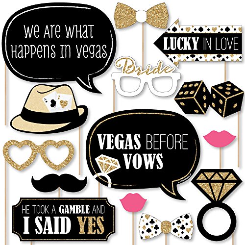 Big Dot of Happiness Vegas Bridal Shower Photo Props -
