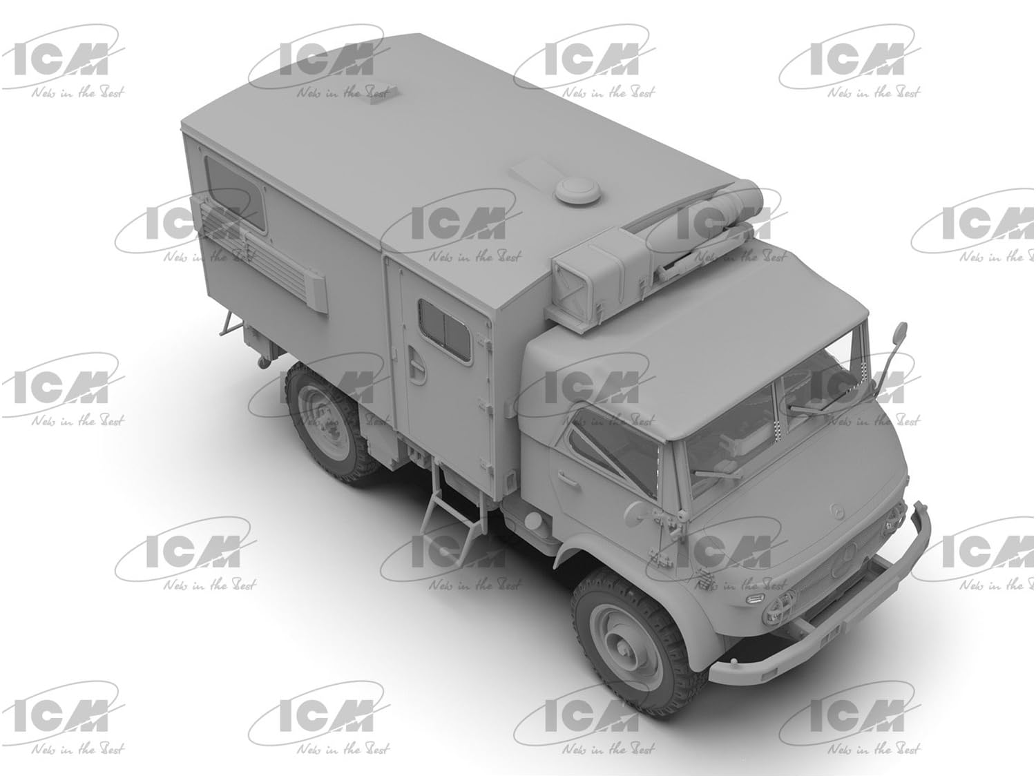 ICM ICM35136 1:35-Unimog S 404 w/Box Body, Bundeswehr LKW Maßstab Modellbausatz