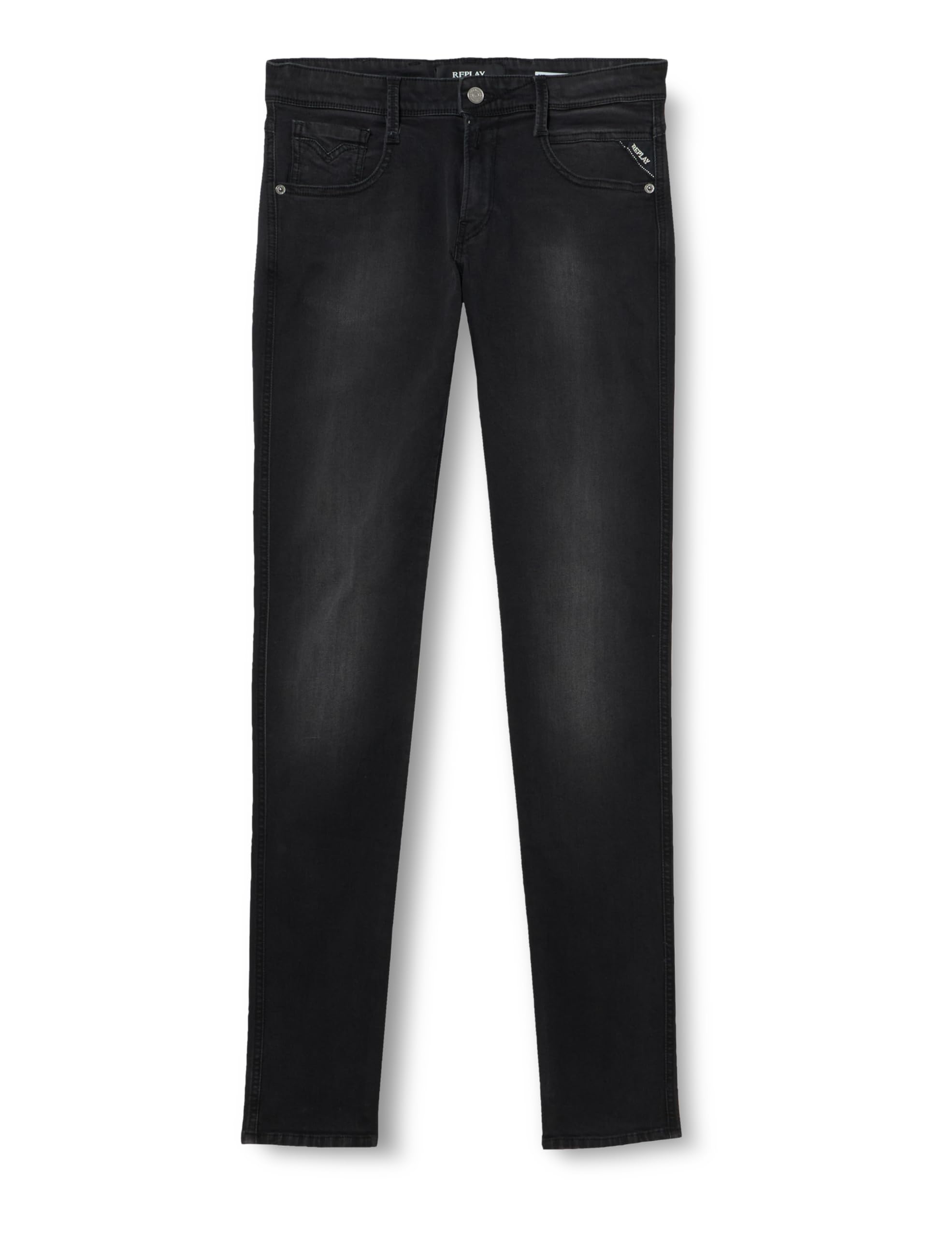 Replay Herren Jeans Anbass Slim-Fit Hyperflex mit Stretch, Schwarz (Black 098), 31W / 34L