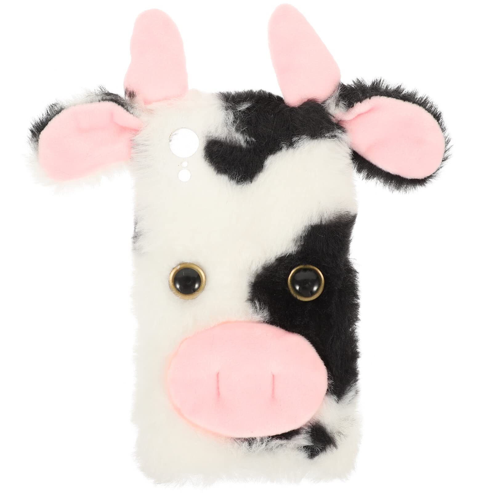 Amazon.com: Mikikit Plush Cow Print Phone Case for 15 Fuzzy Soft