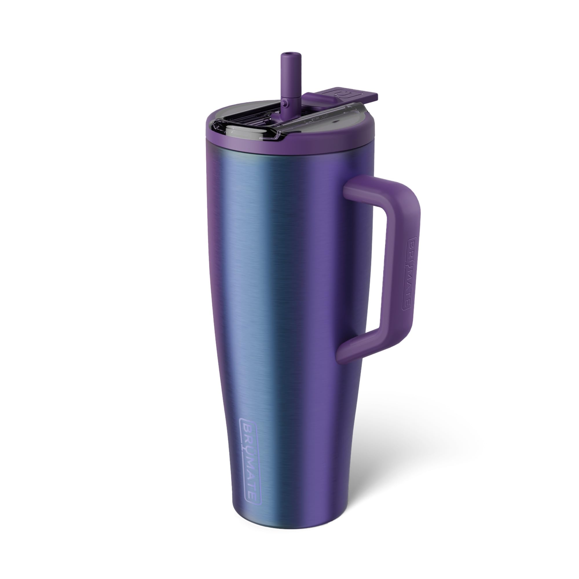BrüMate Era Flip 1.2L Tumbler with Straw and Lid | 40oz Metal Water Bottle with Handle | 100% Leakproof Covered Straw | Insulated Cup | Stainless Steel Travel Gym Mug | Keeps Drinks Cold (Dark Aura)
