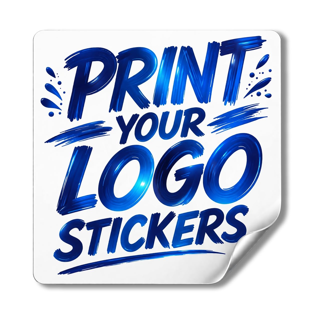 Papa Prints Logo Stickers Personalised Custom Vinyl Sticker 88 Mm Business Stickers Personalised Logo Square Stickers Custom Any Photo, Logo Colour Or Text