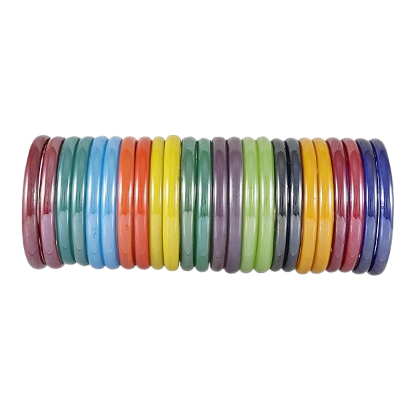 CLASSIC BANGLE Women's Multicolour Glass Bangles for Women | Glossy Traditional Fashion Bangles Set -Pack of 24-image-3