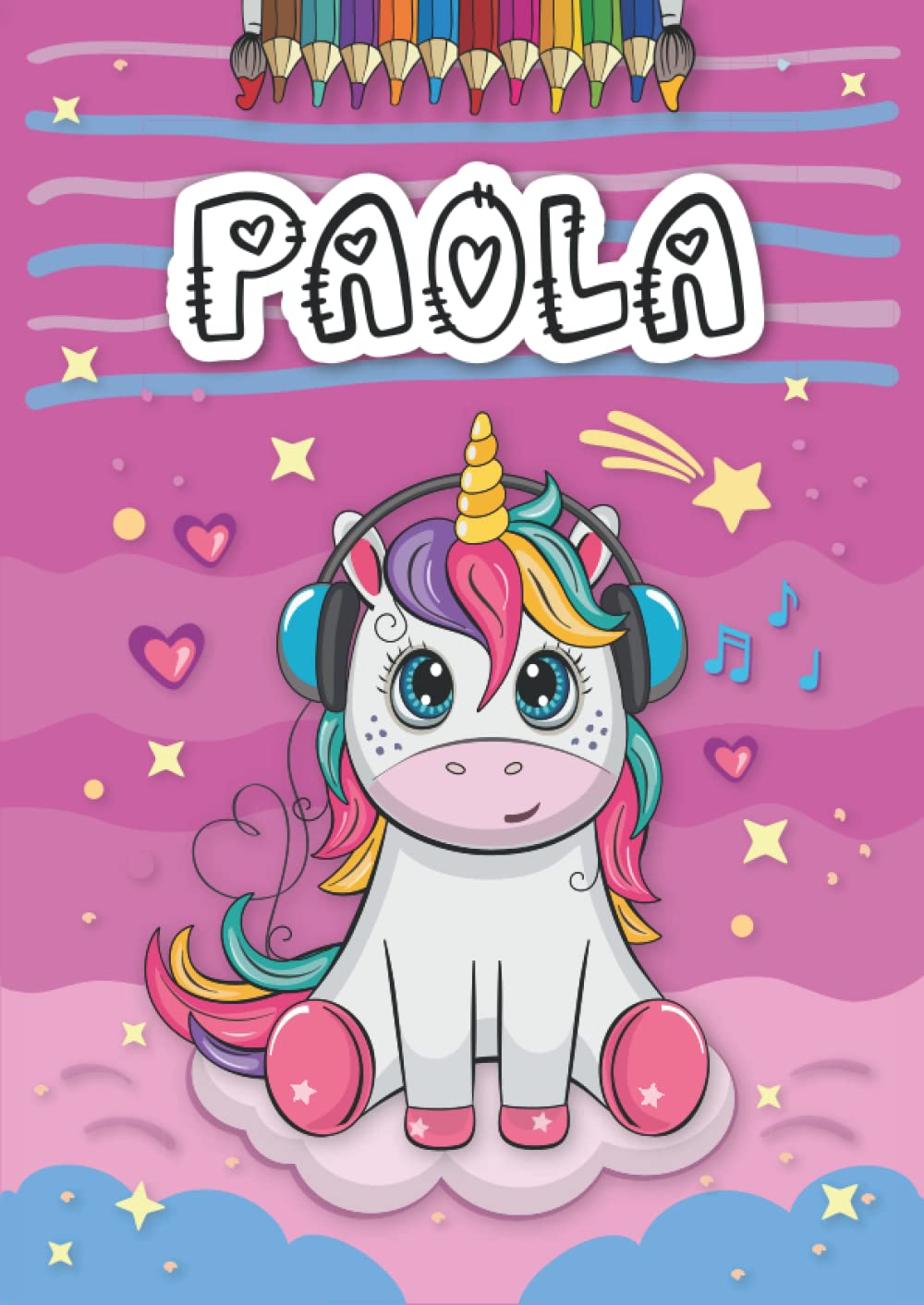 Independently published Paola: Livre de coloriage personnalisé pour Paola | Licorne | Cadeau d'anniversaire pour fille ... | 4 à 8 ans | 25 motifs de licorne avec le prénom Paola, Grand format A4 (21 x 29.7 cm)