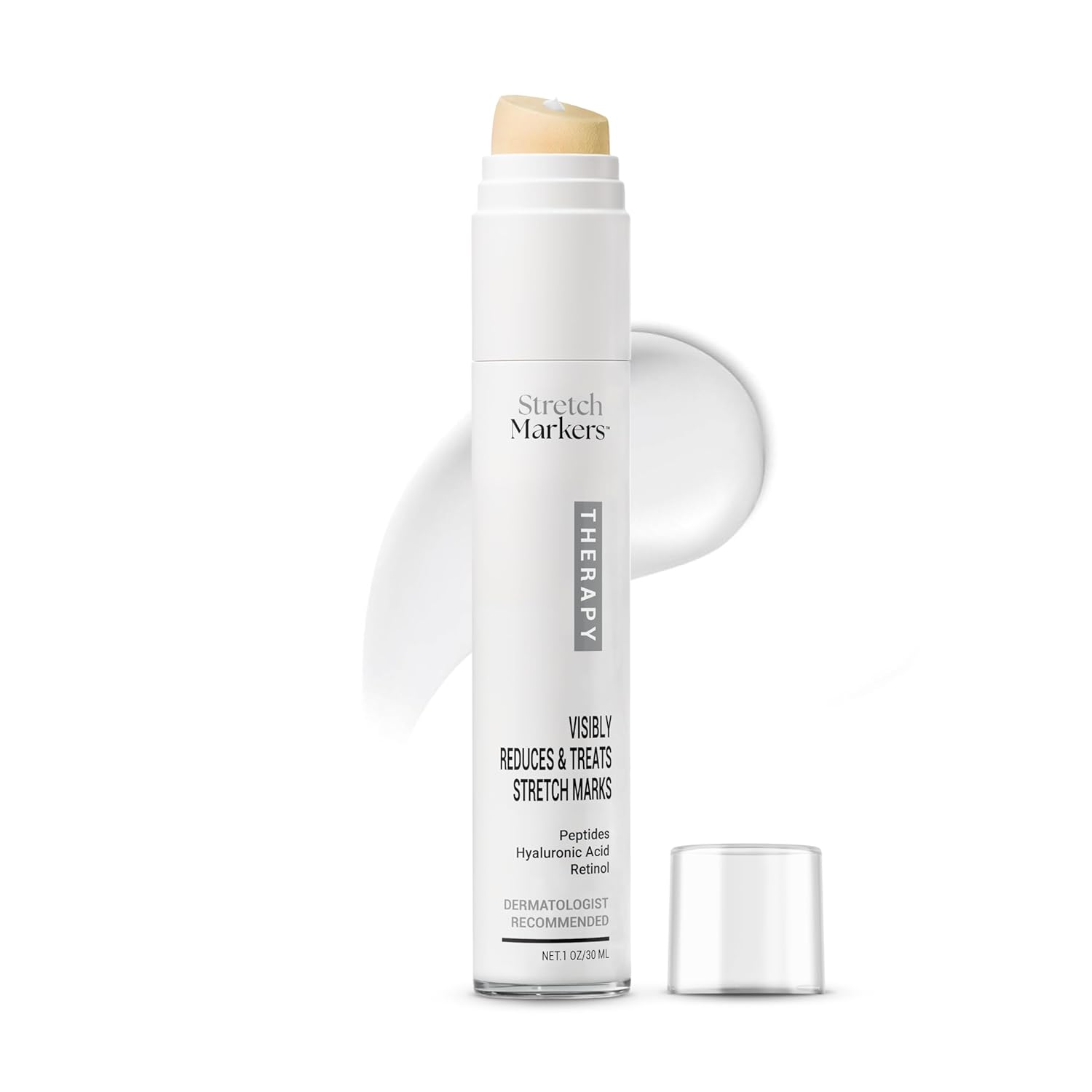 StretchMarkers Therapy Visibly Reduce and Treat Stretch Marks Cream, 1 fl oz, Retinol, Hyaluronic Acid, Bioactive Peptides & 3D Stem Cell Technology StretchMarkers Therapy Visibly Reduce and Treat Stretch Marks Cream, 1 fl oz, Retinol, Hyaluronic Acid, Bioactive Peptides & 3D Stem Cell Technology