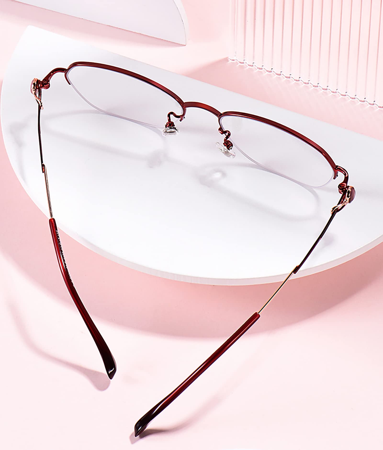 Lesebrille, Anti-Blaulicht-Harz-Lesebrille Für Damen, Bequem Und Tragbar, Ideal Für Reisen Zu Hause Im Büro Im Freien(Size:+2.00,Color:Weinrot)