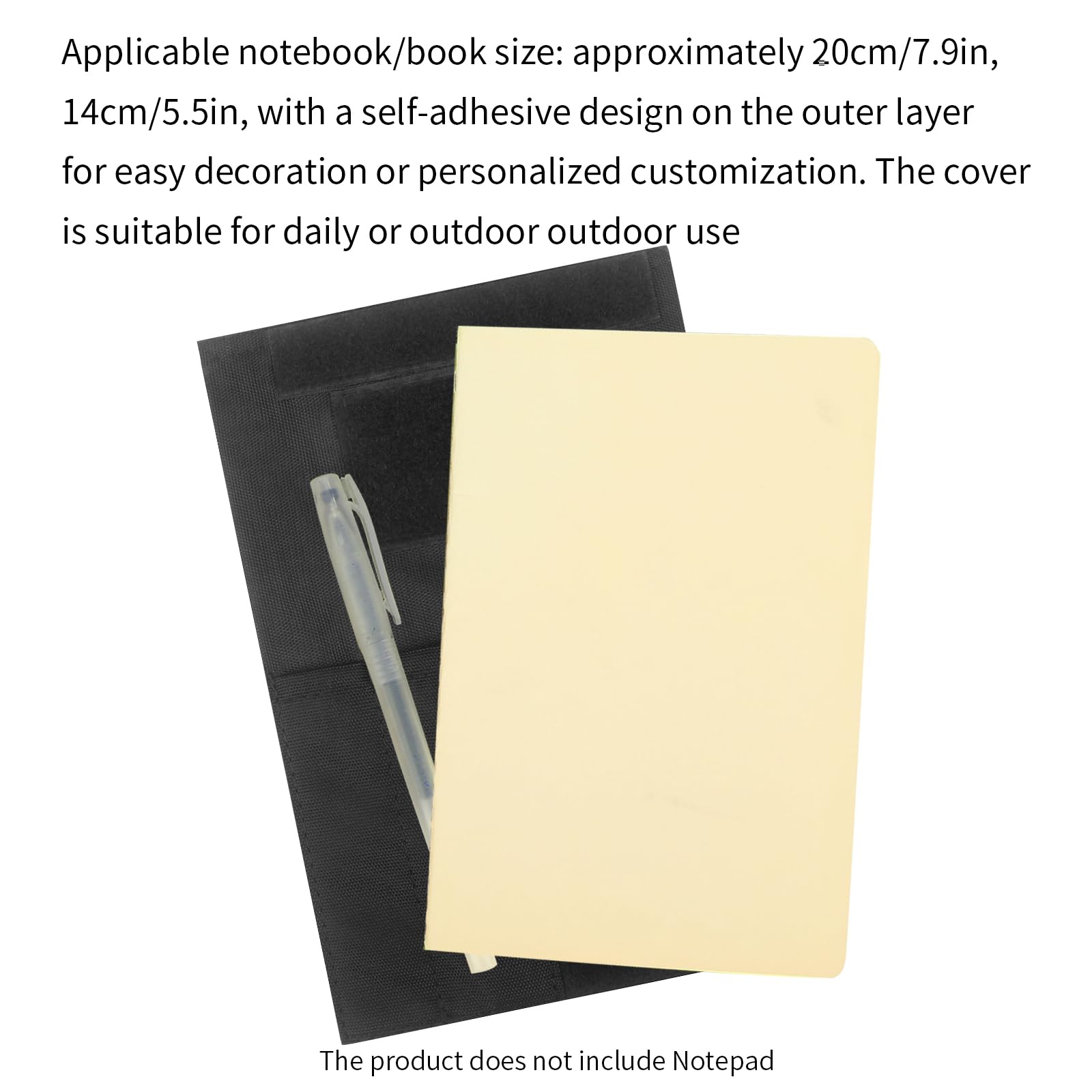 Taktik Outdoor Militärisches Logbuch-Cover, Notebook Ordner Kartenhalter Wasserfestes, Armee-Taktisches Notizbuch, Notizbuch-Kartentasche Book Cover (Schwarz)