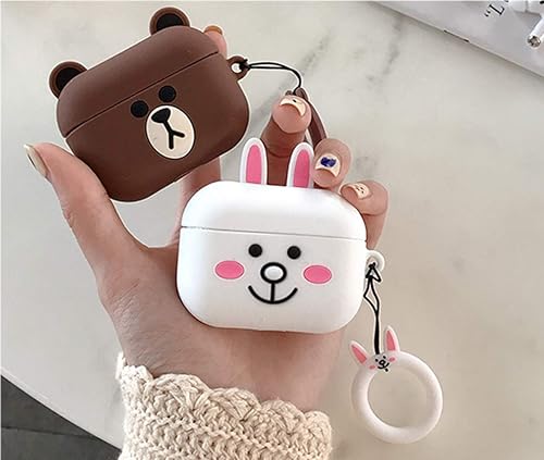 Miniatura 5 de Funda de silicona divertida para Airpods Pro, compatible con Apple Airpods Pro [patrón de dibujos animados 3D] [diseñada para niños y niños] [oso