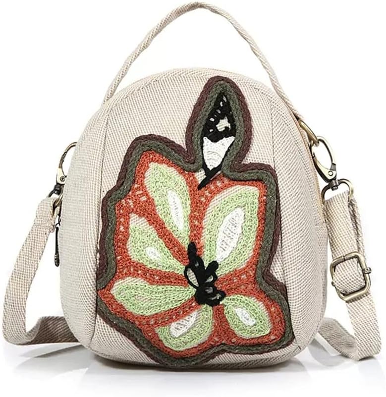 HBJWOV Mobile Phone Bag Women's Messenger Sen Series Small Embroidered Vertical