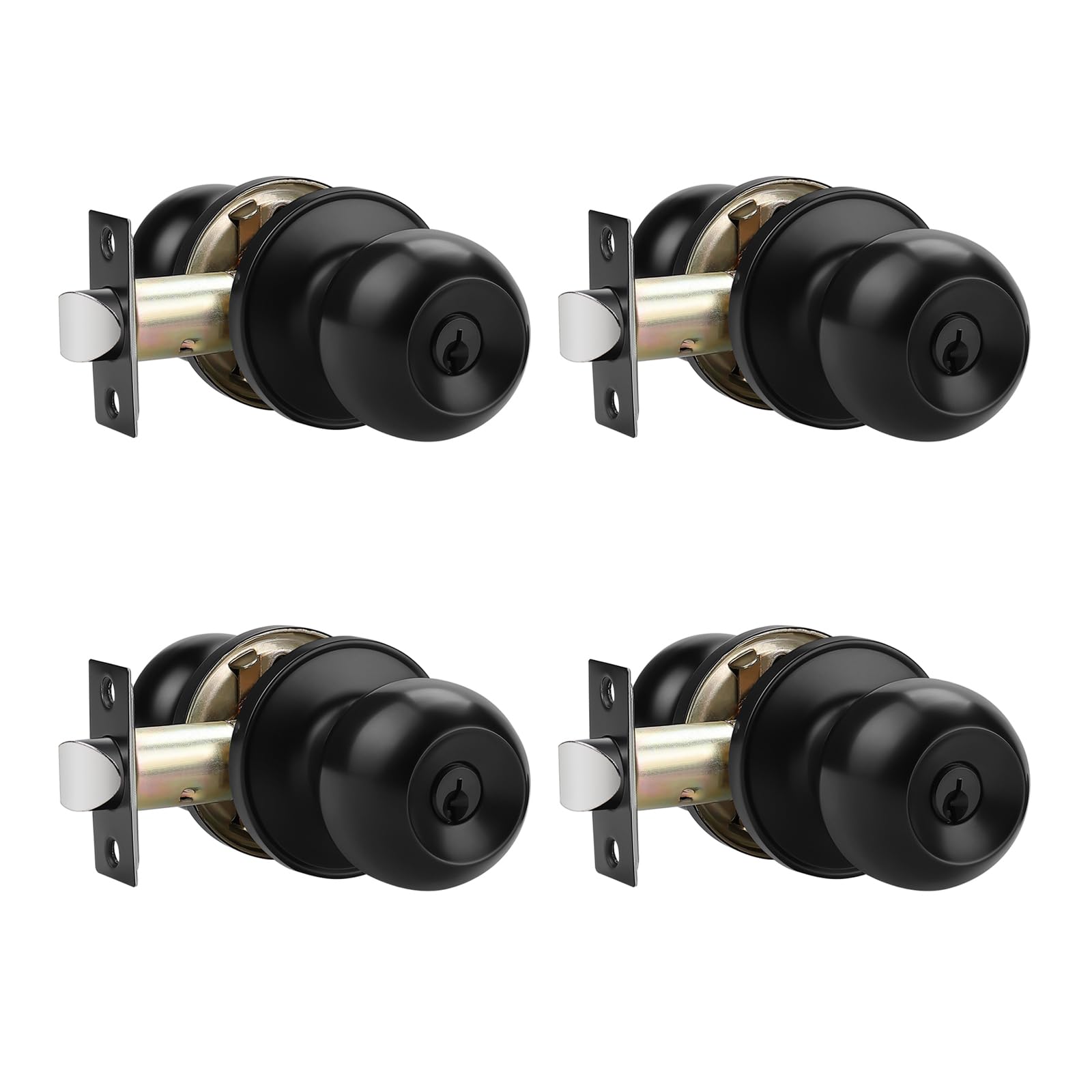 Probrico 3-Pack Keyed Alike Entry Door Knobs - Satin Nickel -8