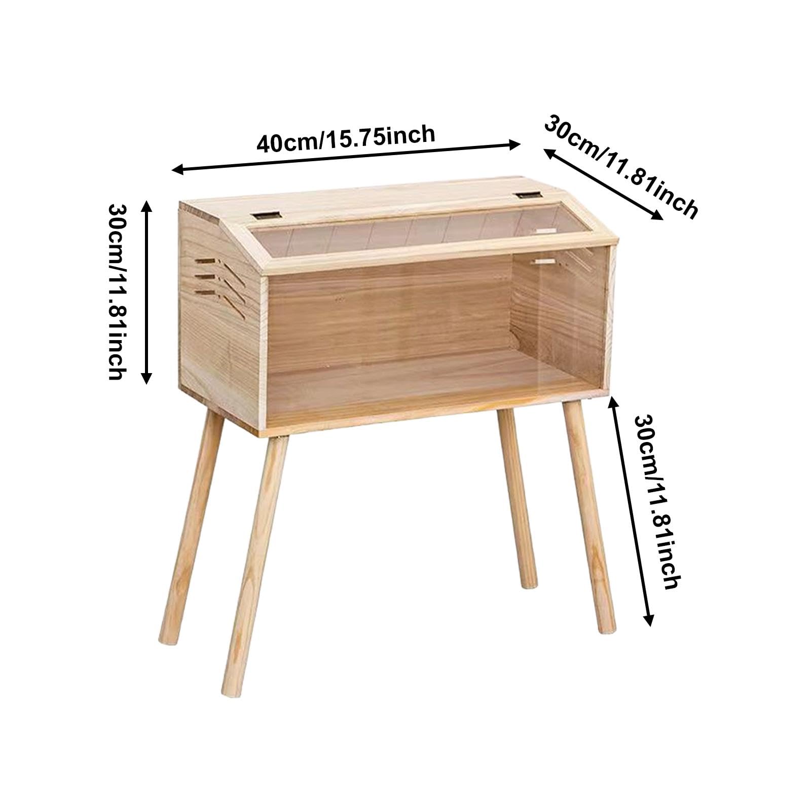 Brooder Box per Pulcini in Acrilico E Legno Trasparente E Robusto con Ventilazione Facile Da Trasportare Idoneo per Pulcini Quaglie Roditori Piccoli a, 40 Cm X 30 Cm X 30