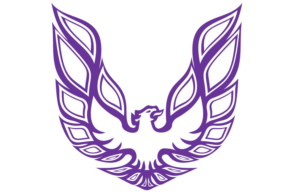 Factory Crafts Firebird Logo Hood Graphics Kit 3M Vinyl Decal Wrap Compatible with Pontiac TransAm Firebird - Purple