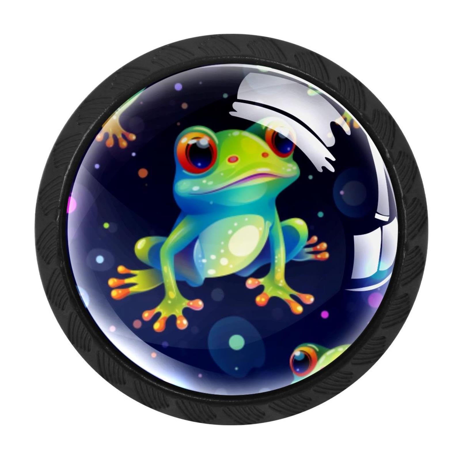 Chenzzzz Multicolored 14 Starry Frog Cabinet Knobs 4 Pieces Drawer Kitchen Cabinets Dresser Cupboard Wardrobe Unique Pulls Handles