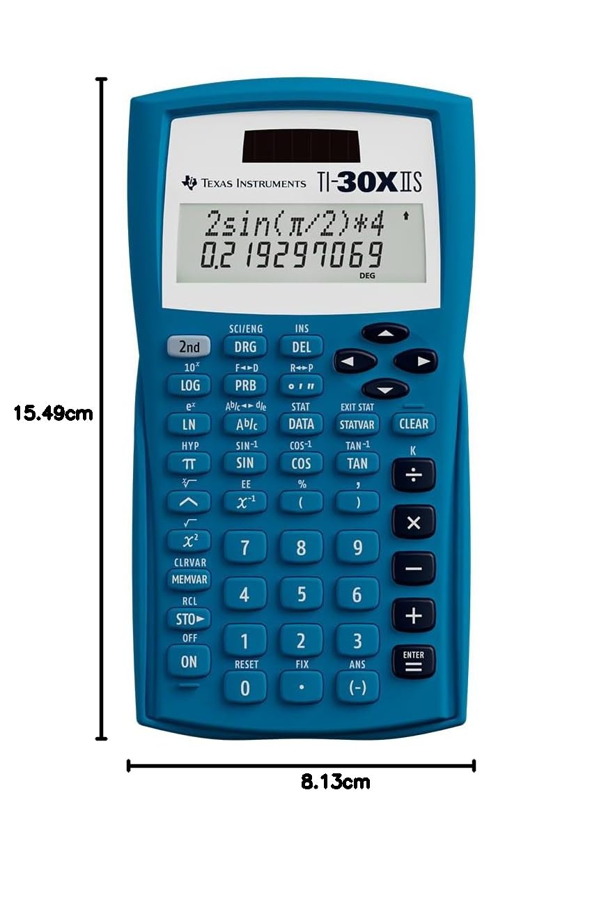 Texas Instruments TI-30XIIS Calculatrice Scientifique Bleu