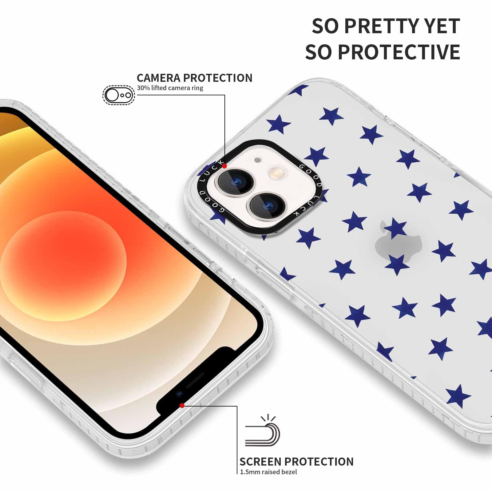 Xylota 2 Piezas Funda para iPhone 11 6,1", Transparente Carcasa con Aesthetic Dibujos Estrella Diseño Case, Claro Silicona Ultrafina TPU Bumper Antichoque Mujer Niñas Cover para iPhone 11,03 - 4