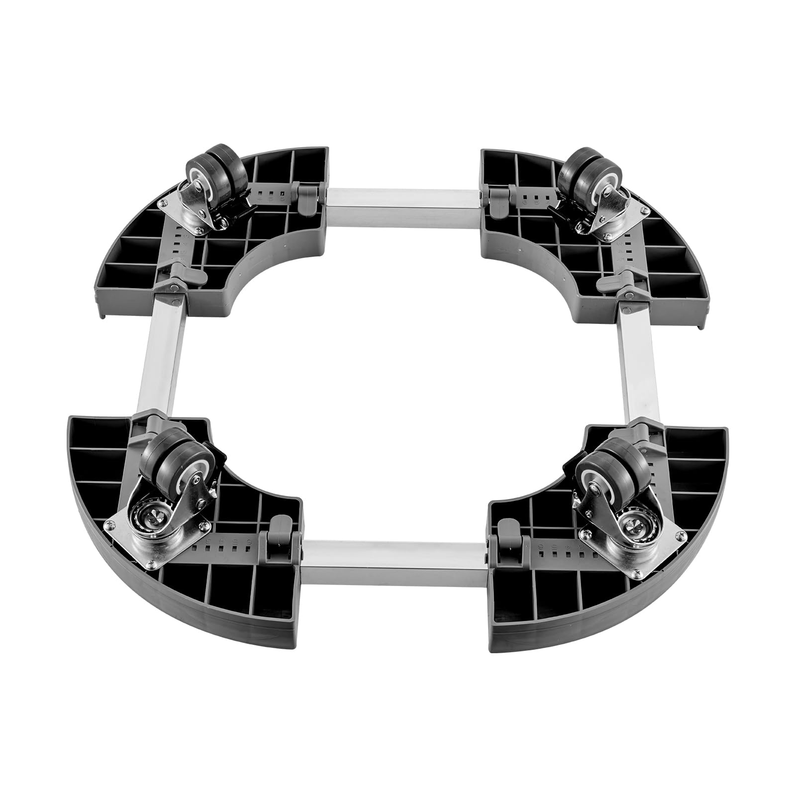 VEVOR Carrito de Bote de Basura, Carrito con Ruedas Multifuncional con 4 Ruedas Bloqueables, Carga de 181,4 kg, Base Redonda con Ruedas para Bote de Basura, Ajustable de 380 mm - 580 mm, Negro