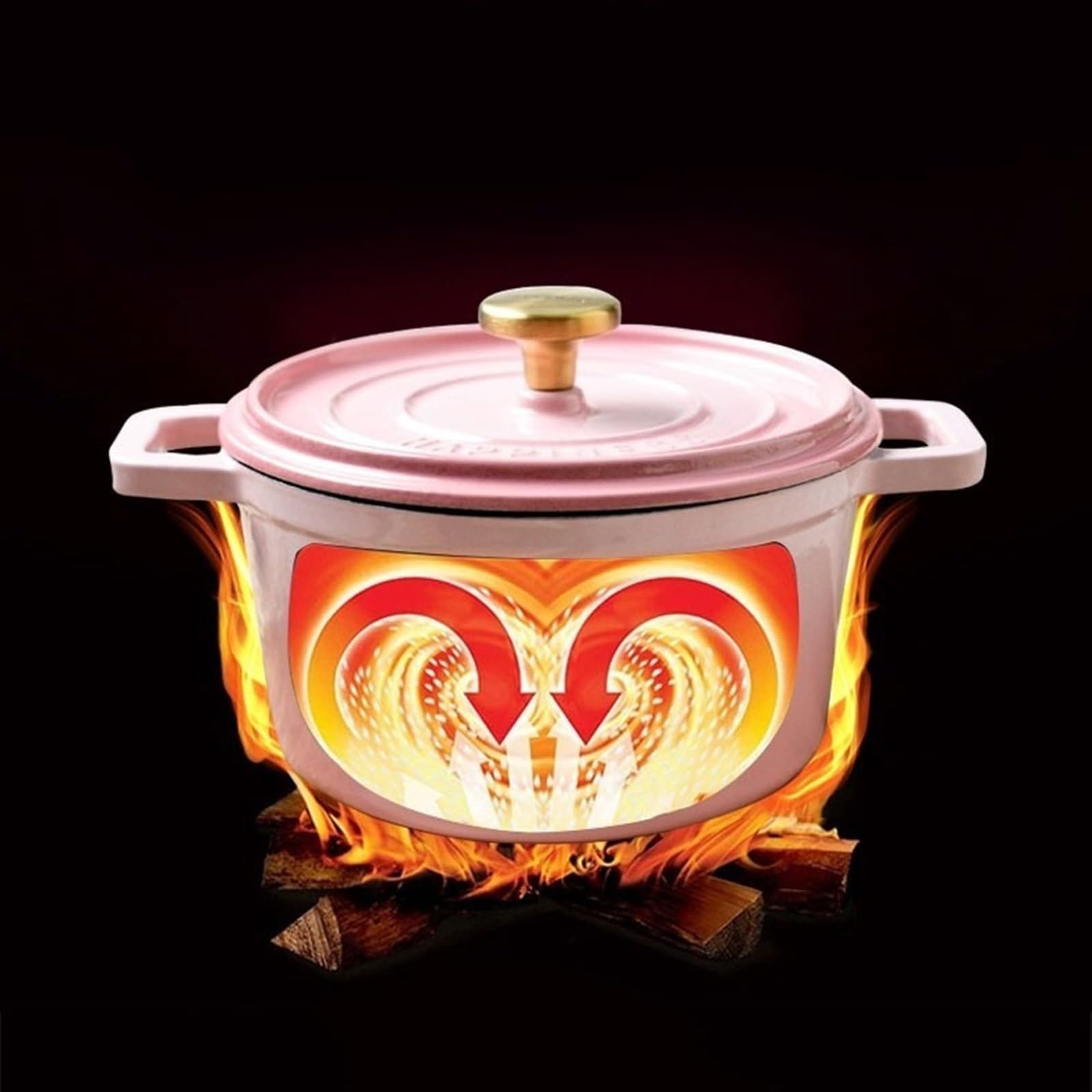 Cacerola poco profunda con tapa, cacerola de hierro fundido, cazuelas, olla esmaltada, olla for cocinar estofado, olla de hierro fundido de gran capacidad de 3,2 l for el hogar, olla for sopa