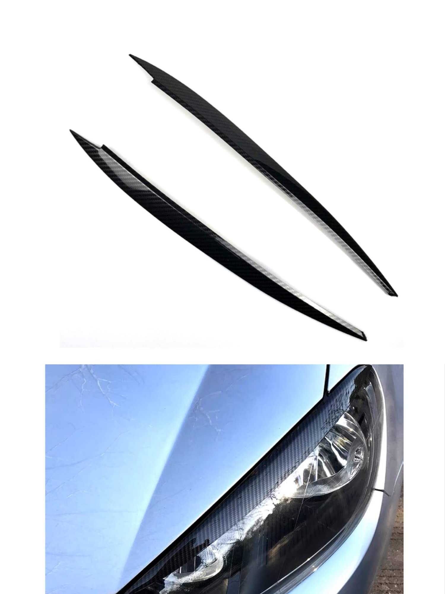 Tiras Decorativas Embellecedor De Cubierta De Párpado De Ceja De Faro De Coche De Fibra De Carbono ABS para Golf 7 VII GTD R MK7 2013 2014 2015 2016-2020(Carbon Fiber)