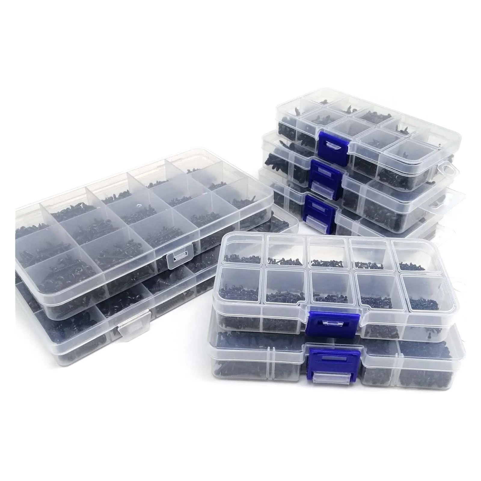 1 Kit Schwarz Stahl Pan Kreuz Rundkopf Selbstschneidende Holzschraube Mix M1 M1.2 M1.4 M1.7 M2 M2.6 M3 M4 Sortiment Set(Set D 2010pcs)