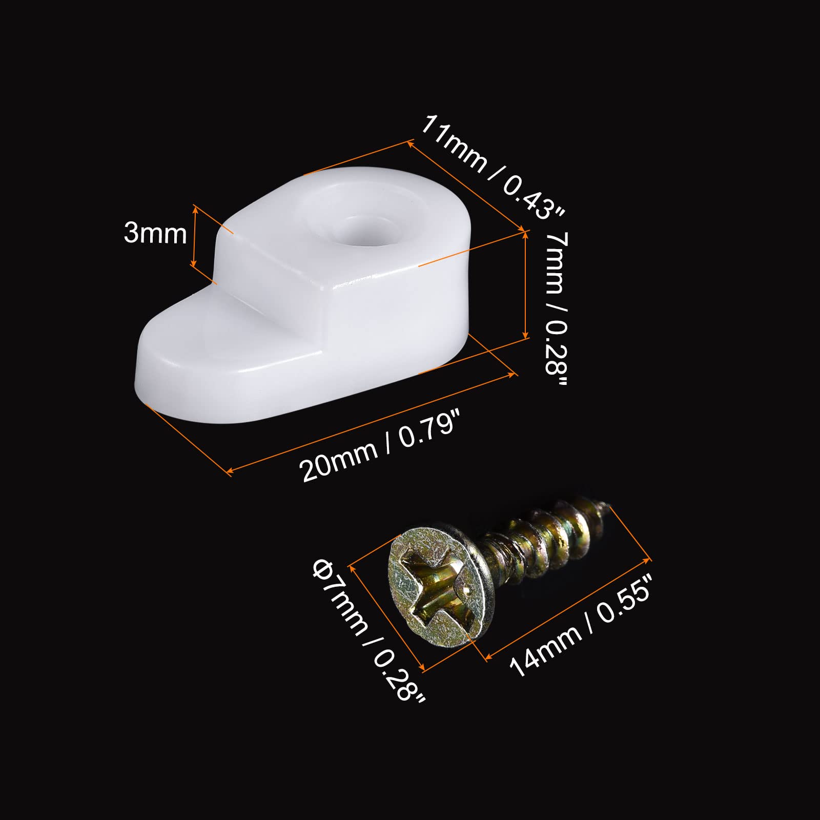 Sourcing Map Glass Retainer Clips Kit, 20mmx11mm Cabinet Door Clips Mirrors Holder With Screws