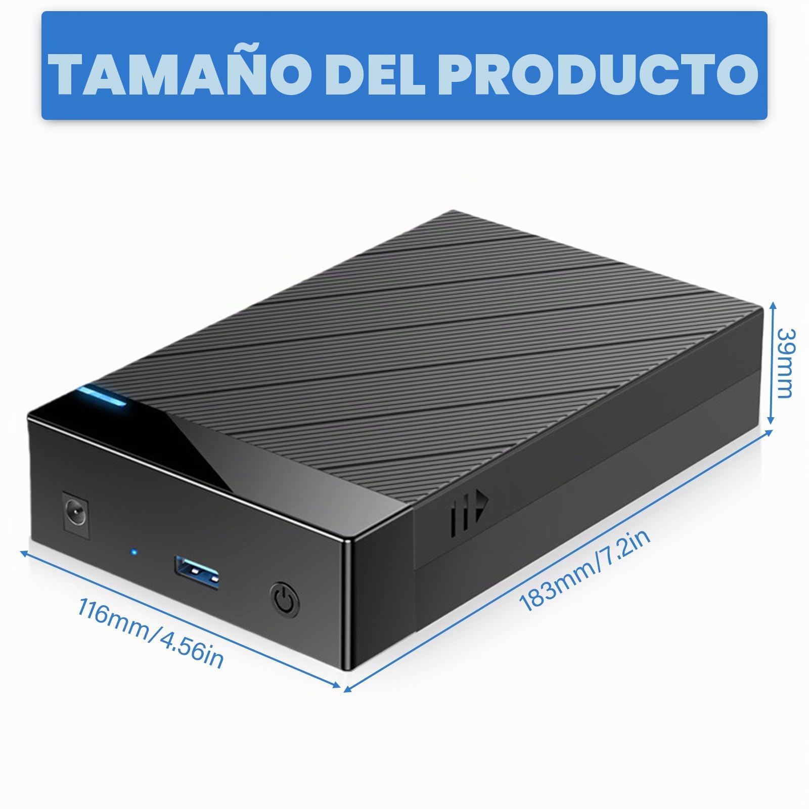 Estación de acoplamiento para disco duro de 3,5", USB 3.0 SATA 5Gb/s para discos duros/SSD de 2,5" y 3,5", adaptador de corriente 12V/2A Incluido, compatible con UASP