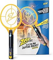 Vista 1 de ZAP IT! Bug Zapper - Raqueta exterminadora de insectos recargable con atracción de luz azul, 4,000 voltios, cable de carga USB