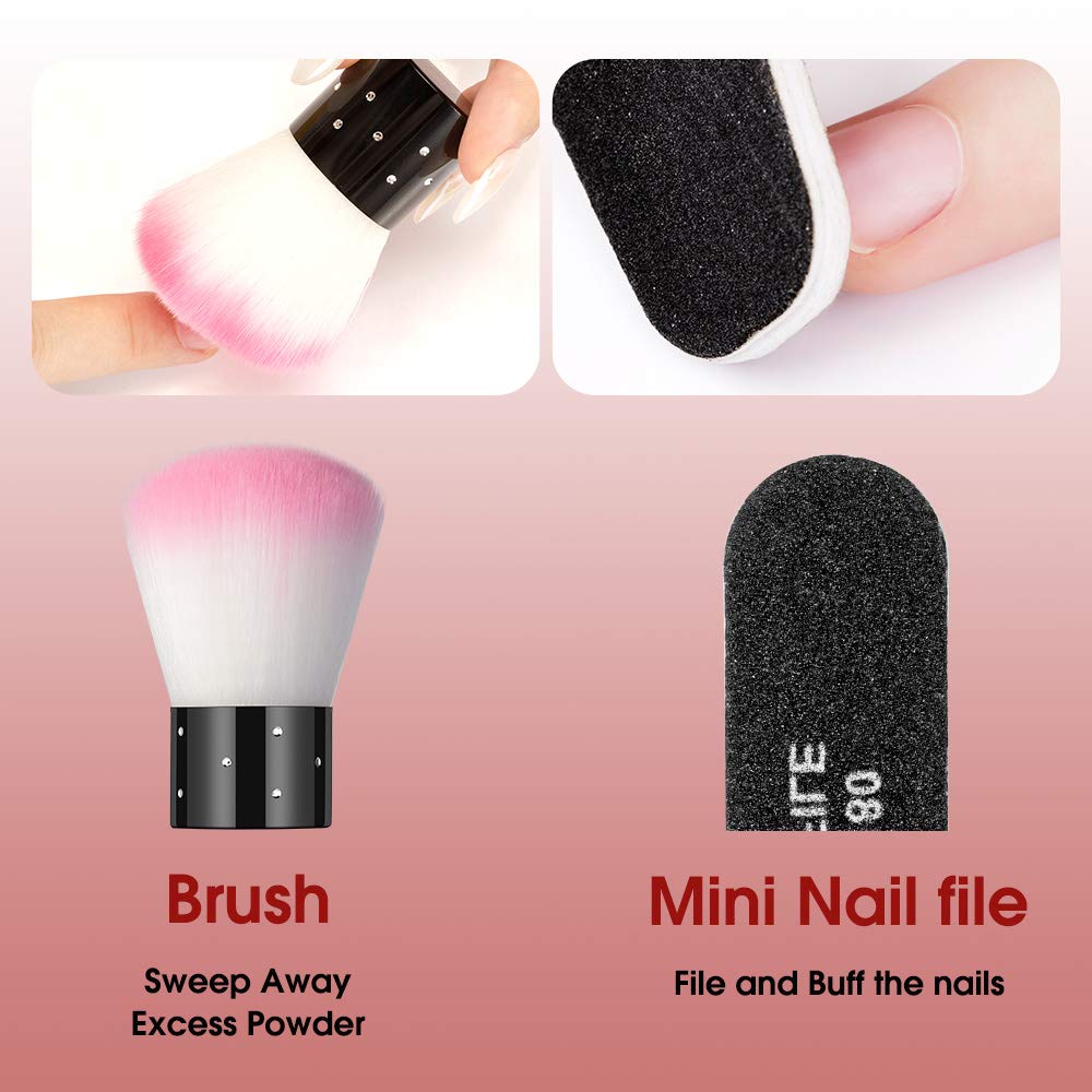 RSTYLE Nail Dip Powder Kit, Dip Powder Nail Kit Starter 6 Dip Powder Colors with Dip Powder Liquid System Essential Kit No UV/LED Lamp Needed for Manicure Nail Art Set Travel Party
