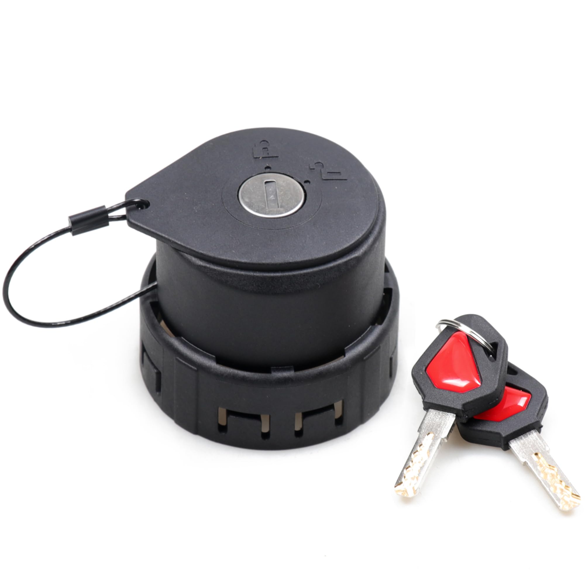RERPRO - Tapón de combustible con cerradura compatible con Ford Bronco 2021, 2022, 2023, 2024 y 2025 (2 puertas, F150), accesorios interiores, cerradura, tapón de llenado de tanque de combustible con 2 llaves, color negro