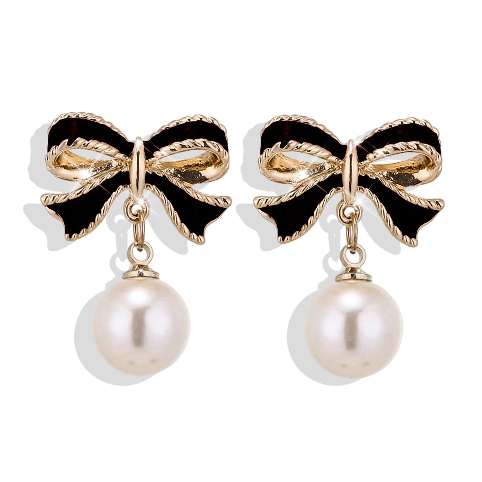 Bow Earrings for Women Sparkly Rhinestone Bow Stud Earrings Jewelry Gifts