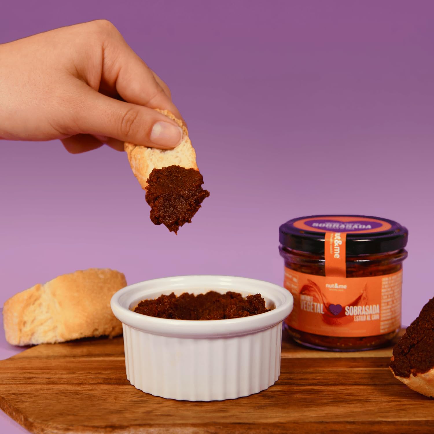 Nut&me Paté Vegetal Estilo Sobrasada al Cava 200g Vegano Alto en Fibra Sin Gluten Sin Lactosa Pack 2x100g