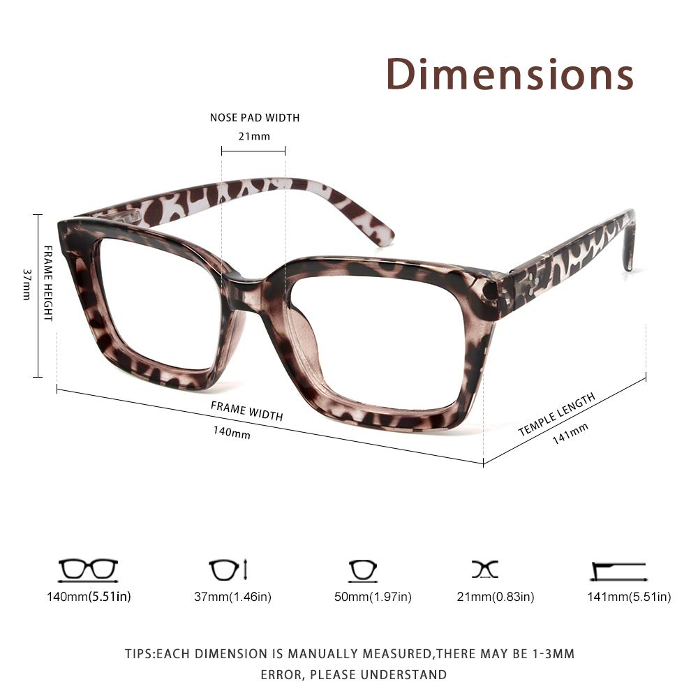 JiSoo Reading Glasses 1.0 Women Ladies Brown Tortoiseshell Turquoise Oversized Readers - Image 3