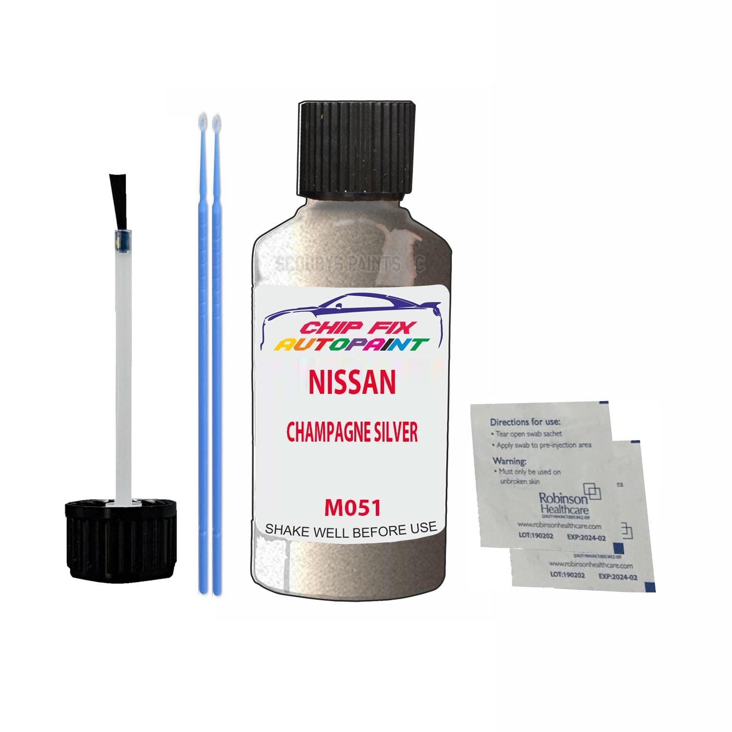 Scoobys Paints Back In The Mix Champagne Silver Touch Up Paint For Nissan Xtrail M051 2003-2005 30Ml Bottle Brush Scratch Stone Chip Repair Pen