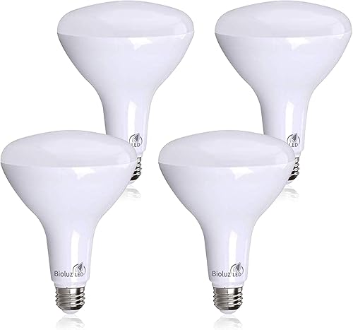 Bioluz LED Paquete de 4 bombillas LED BR40 más brillantes 90 CRI Instant ON 4000K bombillas blancas frías 16W 120W bombilla de repuesto 1400