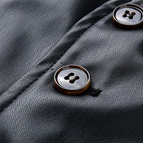 Mens Leather Suit Vests Sleeveless Casual Western Cowboy Suit Jacket Classic Formal Traditional Motorcycle Biker Waistcoats4