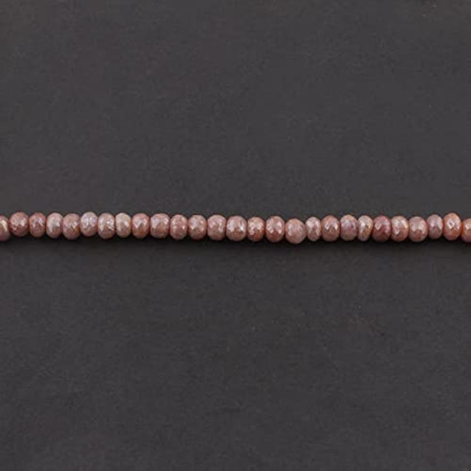 Pierre de lune pêche argentée haut de gamme, rondelles facettées 7mm-8mm