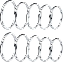 Set of 10 Women's Rings Made of 316L Stainless Steel Stackable (2 mm Slim)