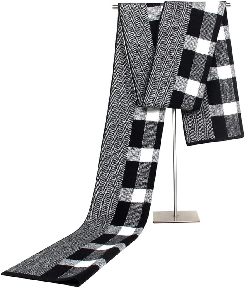 Autumn and Winter Knitted Mixed Men's Scarf Imitation Cashmere Pattern Checkered Neck