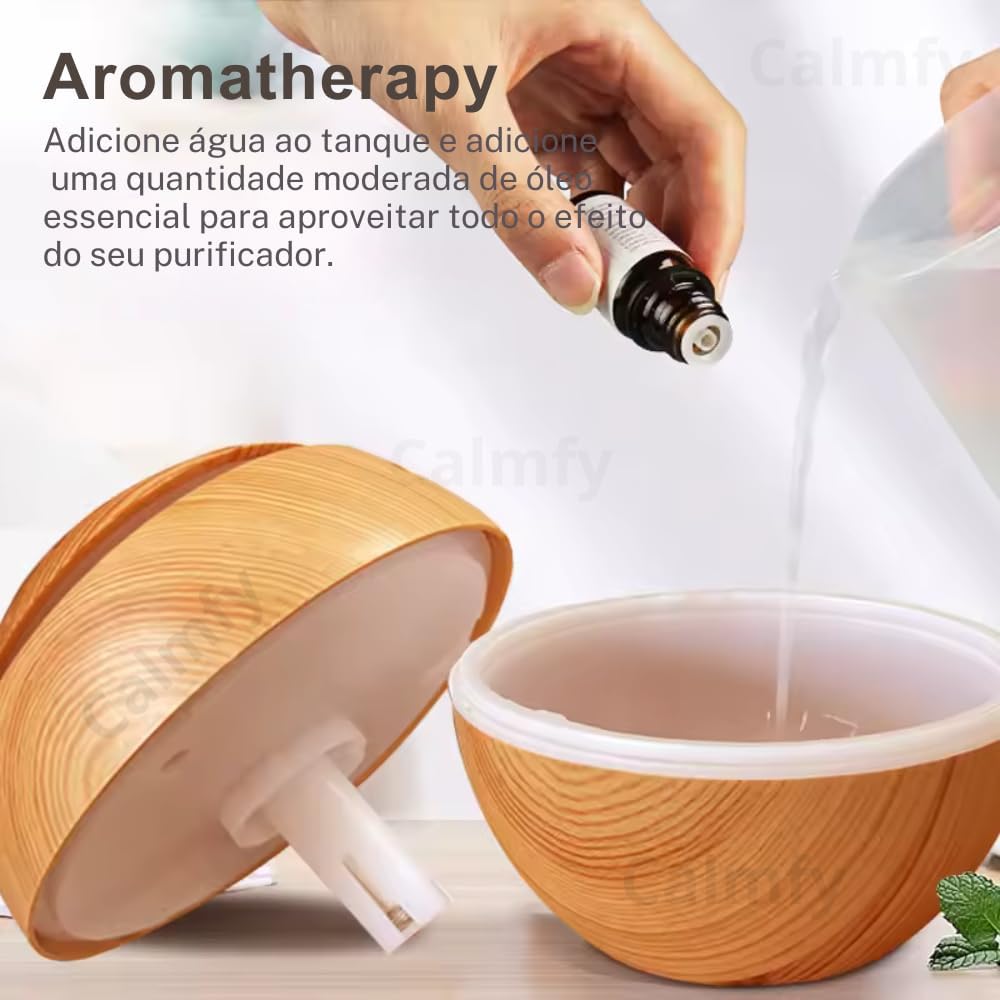 Umidificador de Ar Difusor de Aromas Ultrassônico 130ml - Óleos Essenciais, Luz LED, Bivolt - Silencioso e Portátil para Casa e Escritório (Madeira Claro) Umidificador de Ar Difusor de Aromas Ultrassônico 130ml - Óleos Essenciais, Luz LED, Bivolt - Silencioso e Portátil para Casa e Escritório (Madeira Claro)