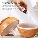 Umidificador de Ar Difusor de Aromas Ultrassônico 130ml - Óleos Essenciais, Luz LED, Bivolt - Silencioso e Portátil para Casa e Escritório (Madeira Claro) — imagem 4