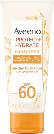 Aveeno Protect + Hydrate Moisturizing Body Sunscreen Lotion With Broad Spectrum Spf 60 &amp; Prebiotic Oat, Weightless &amp; Refre...