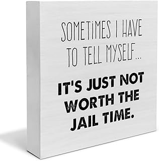 Country Sarcastic Wood Box Sign Decor Desk Sign Sometimes I Have to Tell Myself Wooden Box Block Sign Rustic Home Office Dorm Shelf Wall Decoration