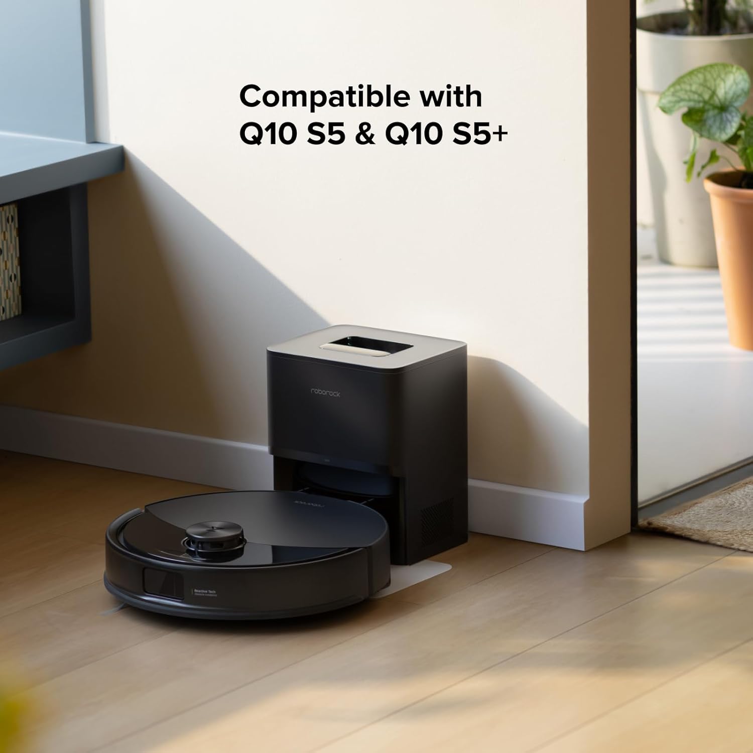 roborock Q10 S5+ Robot Vacuum and Mop Black 2 Pack Replacement Mop Cloths