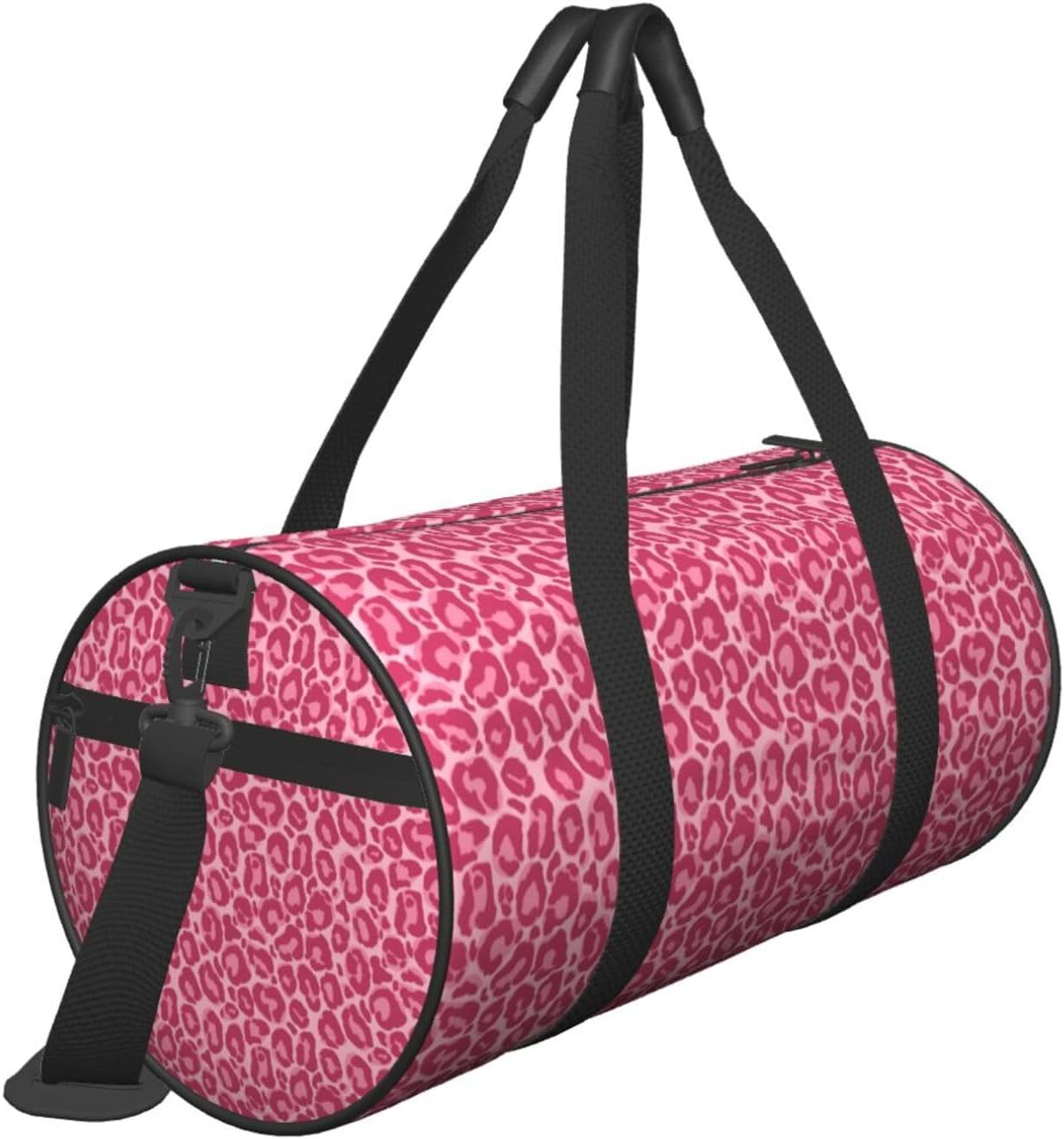 Leopard Animal Pink Gym Duffle Bag Foldable Lightweight Carry On Weekender Travel Duffel Bags Sport Bags For Fitness Yoga Beach Swim Men Women