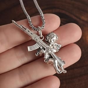 Amazon.com: TUHYNTJTS Vintage Creative Peace And War Angel Ak-47