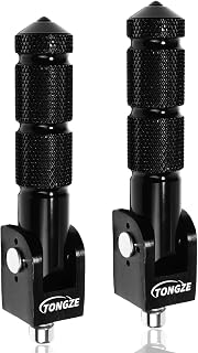 8mm Universal Motorcycle Footpegs: Folding Passenger Foot Pegs with CNC Aluminum for Electric Motor Bicycle ATV Compatible with YAMAHA Honda Suzuki Kawasaki Ducati Aprilia